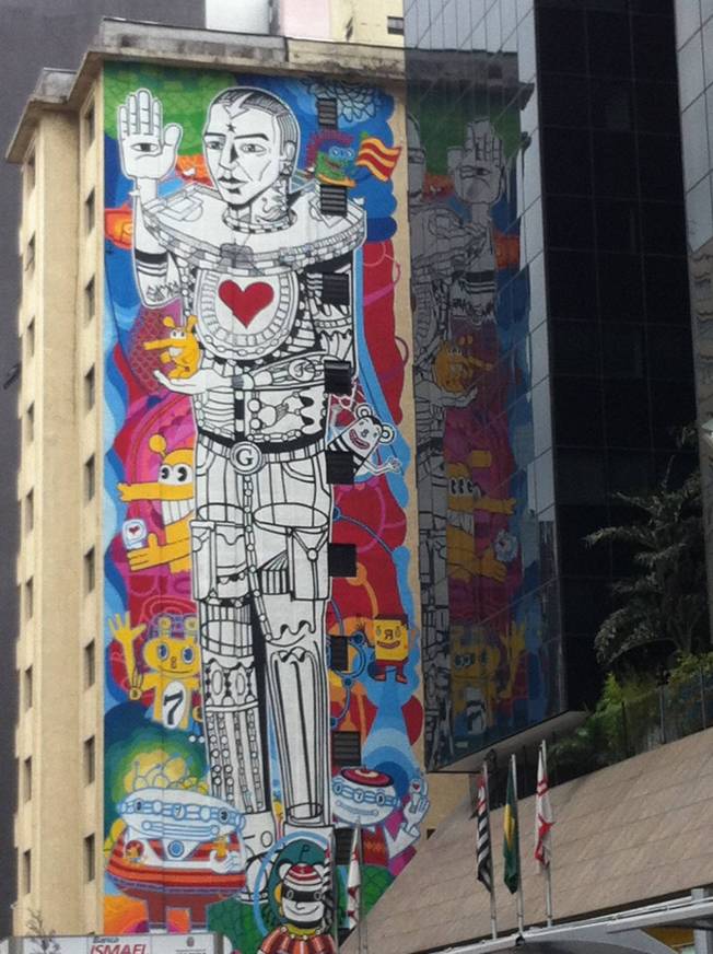 Graffitis en la Avenida Paulista en São Paulo